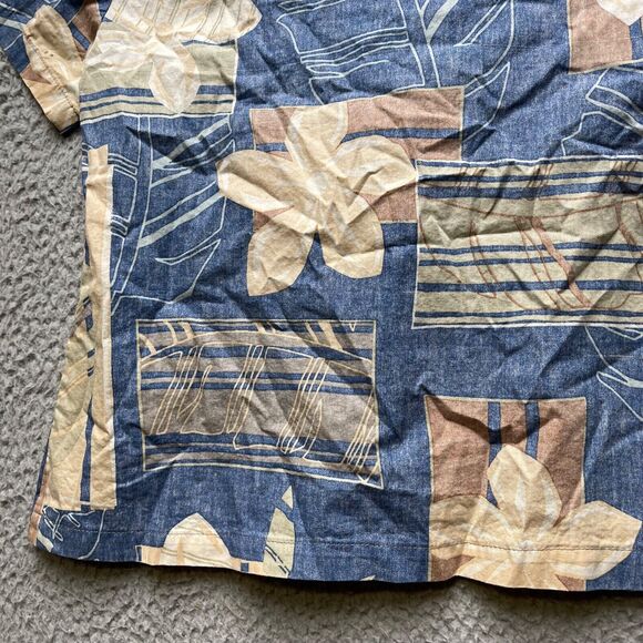 Nani Hawaiian Shirt Womens Small Blue Aloha Floral Button Up Short Sleeve - Picture 14 of 14